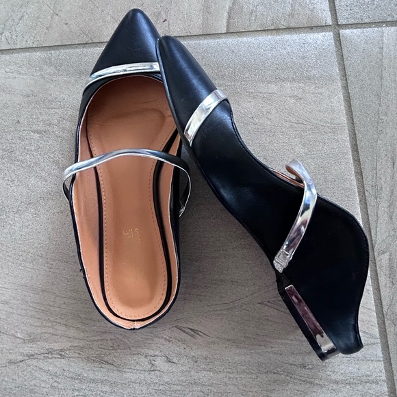 Catherine Malandrino Black and silver slip on flat, sz 6 - Picture 4 of 6